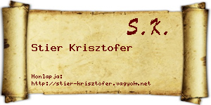 Stier Krisztofer névjegykártya